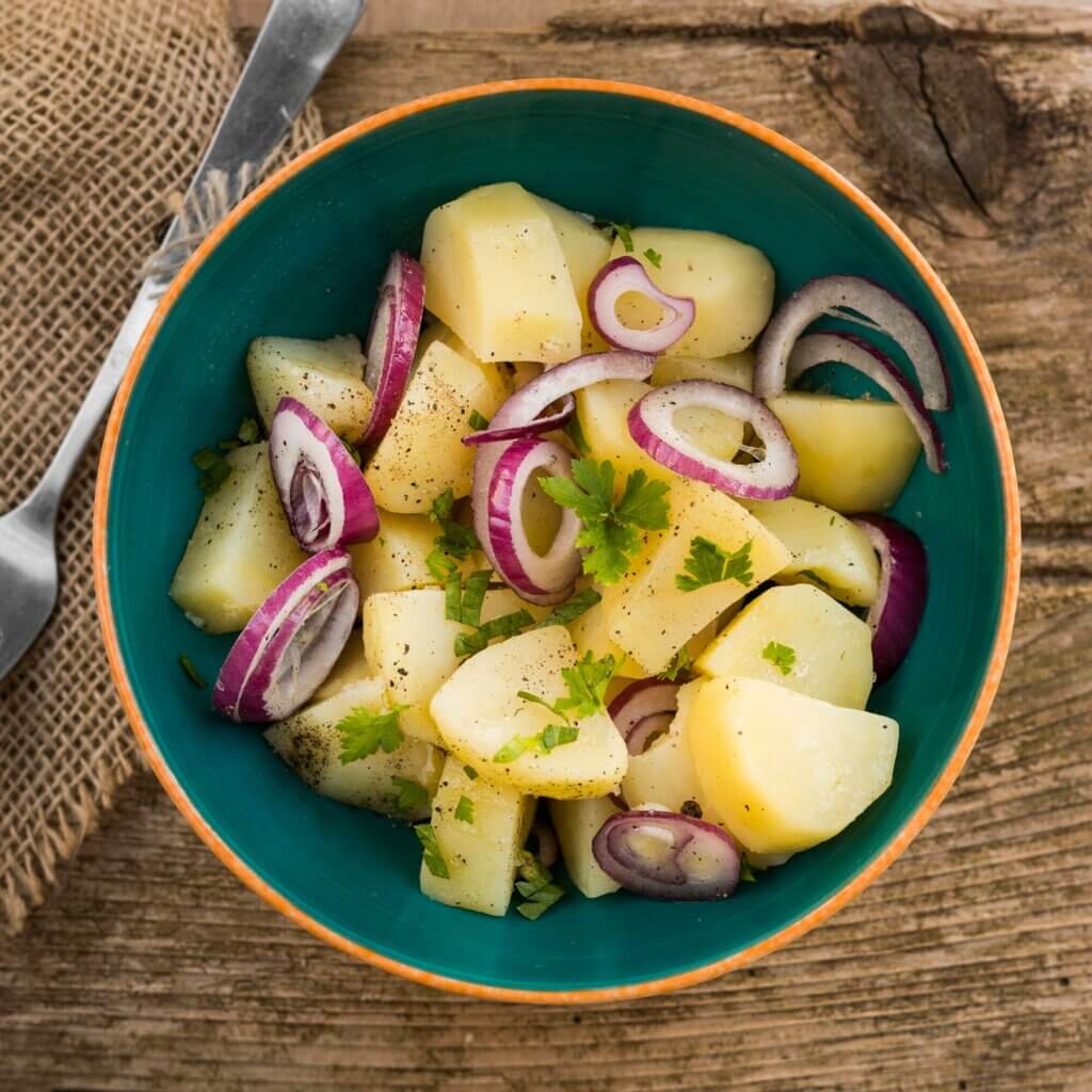 Leichter Kartoffelsalat mit Olivenöl