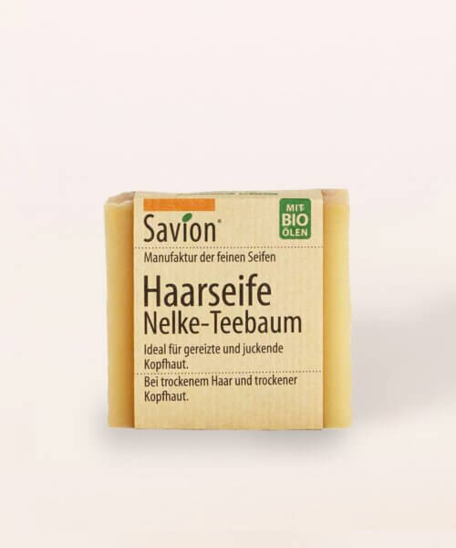 Savion-Haarwaschseife-Nelke-Teebaumoel-85-g