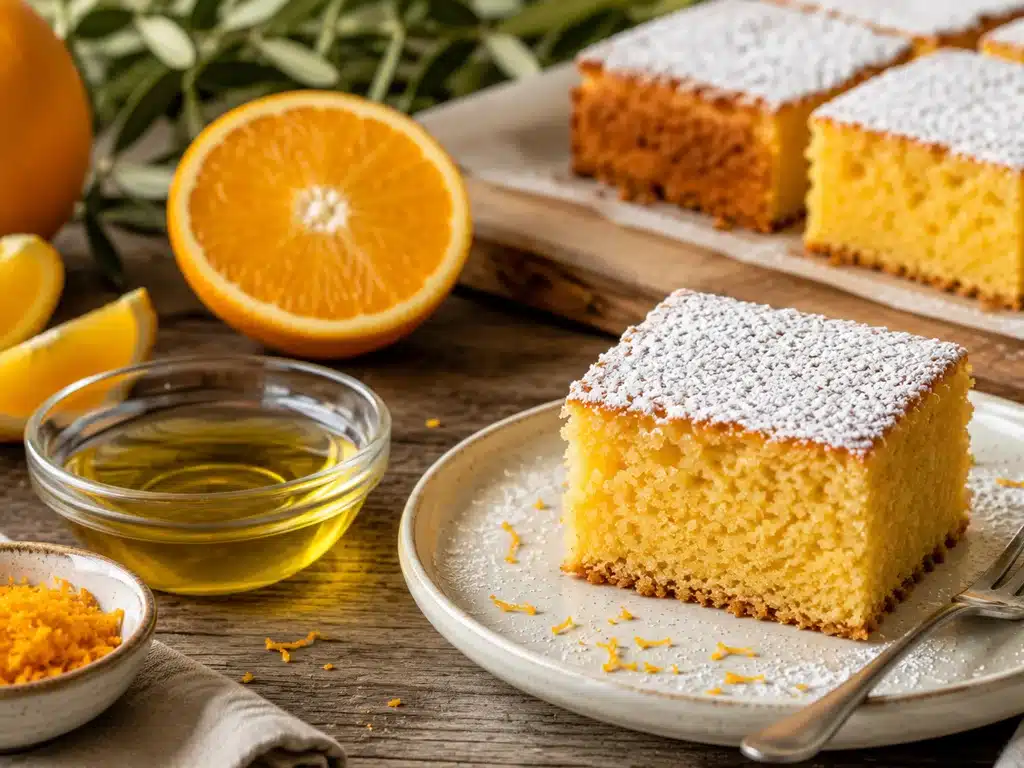 Saftiger Orangen-Olivenölkuchen vegan